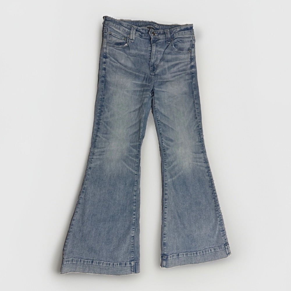 American Eagle Festival Flare Jeans Womens Size 14 Light Wash